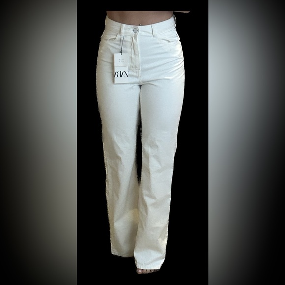 Zara Super High Rise Straight Leg Full length Jeans - Picture 1 of 13